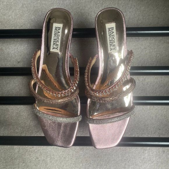 BADGLEY MISCHKA Women Zofia Gemstone Bridal Sandals - NEW NWOB - Picture 1 of 9